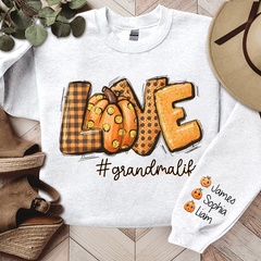 Lofaris Custom Love Pumpkin Autumn Grandma Life Sweatshirt