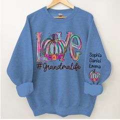 Lofaris Pumpkin Love Grandma Life And Grandkids CTH01 Sweatshirt