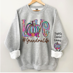 Lofaris Pumpkin Love Grandma Life And Grandkids CTH01 Sweatshirt