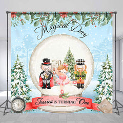 Lofaris Custom Magical Winter Crystal Ball Birthday Backdrop