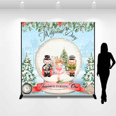 Lofaris Custom Magical Winter Crystal Ball Birthday Backdrop