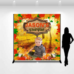 Lofaris Custom Maple Leaves First Fall Birthday Backdrop