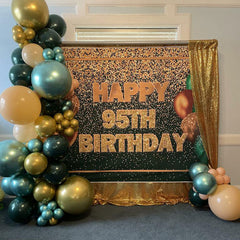 Lofaris Custom Matte Vinyl Party Backdrop with Photo Text