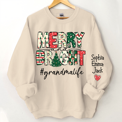 Lofaris Custom Merry Bright Grandmalife Christmas Sweatshirt