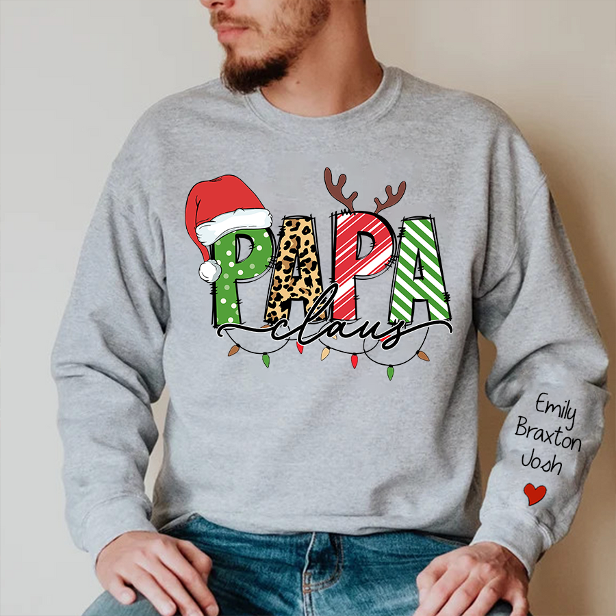 Lofaris Custom Merry Christmas Papa Claus Gift Sweatshirt