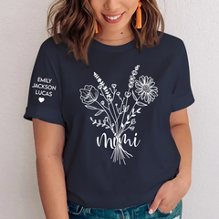 Lofaris Custom Mimi And Kids Wildflowers Mothers Day T-Shirt