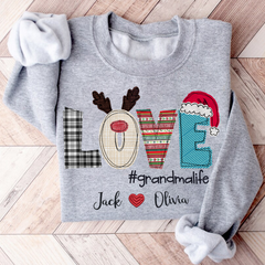 Lofaris Custom Mimi Applique Embroidery Grandkids Sweatshirt