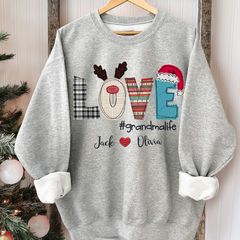 Lofaris Custom Mimi Applique Embroidery Grandkids Sweatshirt