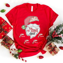 Lofaris Custom Mimi Claus With Grandkids Christmas T-Shirt