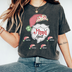 Lofaris Custom Mimi Claus With Grandkids Christmas T-Shirt