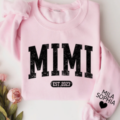 Lofaris Custom Mimi Est With Grandkits Names Sweatshirt