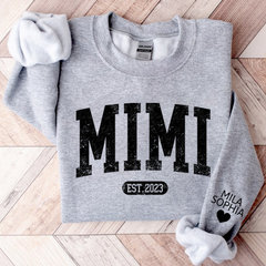 Lofaris Custom Mimi Est With Grandkits Names Sweatshirt