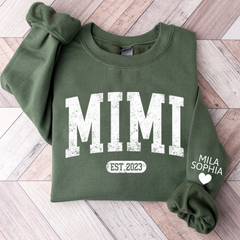 Lofaris Custom Mimi Est With Grandkits Names Sweatshirt