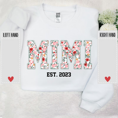 Lofaris Custom Mimi Floral Pattern Embroidered Sweatshirt