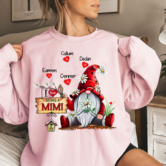 Lofaris Custom Mimi Gnome Christmas With Grandkids Gifts For Grandma Sweatshirt