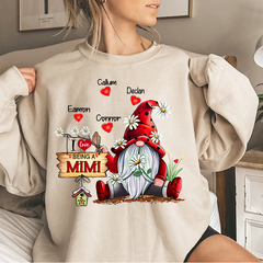 Lofaris Custom Mimi Gnome Christmas With Grandkids Gifts For Grandma Sweatshirt