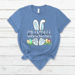 Lofaris Custom Mimi Grandkids Eggs Easter Bunny T-Shirt