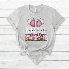 Lofaris Custom Mimi Kids Bunny Pink Eggs Easter Day T-Shirt