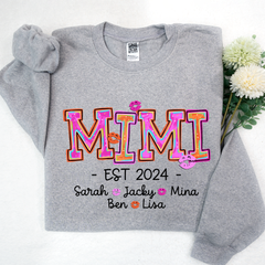 Lofaris Custom Mimi Kids Valentines Grandma Gift Sweatshirt