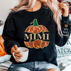 Lofaris Custom Mimi Pumpkin Grandkids Autumn Sweatshirt