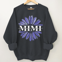 Lofaris Custom Mimi Purple Daisy Flower Grandma Sweatshirt