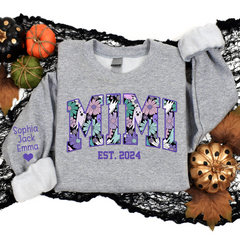 Lofaris Custom Mimi Spooky Flower And Grandkids Sweatshirt