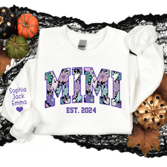 Lofaris Custom Mimi Spooky Flower And Grandkids Sweatshirt