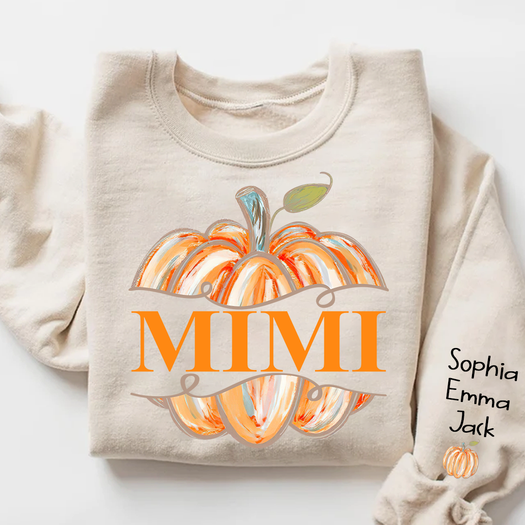 Lofaris Custom Mimi Watercolor Pumpkin Autumn Sweatshirt