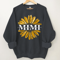 Lofaris Custom Mimi Yellow Daisy Flower Grandkid Sweatshirt