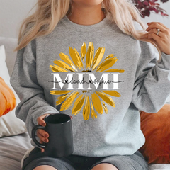 Lofaris Custom Mimi Yellow Daisy Flower Grandkid Sweatshirt