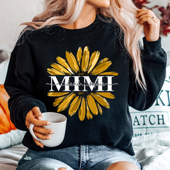 Lofaris Custom Mimi Yellow Daisy Flower Grandkid Sweatshirt