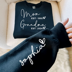 Lofaris Custom Mom Grandma Est With Kids Name Sweatshirt