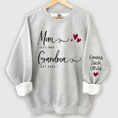 Lofaris Mom Est Grandma And Grandkids Sweatshirt