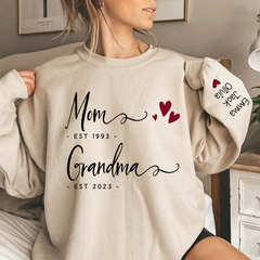 Lofaris Mom Est Grandma And Grandkids Sweatshirt