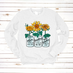 Lofaris Custom Mom Grandma Sunflowers Glass Jar Sweatshirt