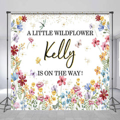 Lofaris Custom Name A Little Wildflower Baby Shower Backdrop