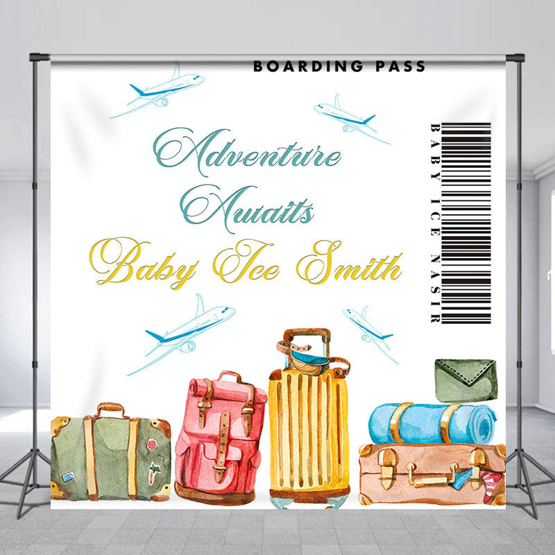 Lofaris Custom Name Adventure Awaits Baby Shower Backdrop