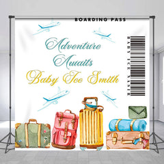 Lofaris Custom Name Adventure Awaits Baby Shower Backdrop