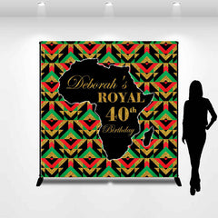 Lofaris Custom Name African Map Pattern Birthday Backdrop