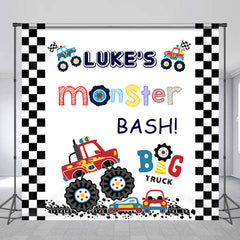 Lofaris Custom Name Big Truck Monster Bash Birthday Backdrop