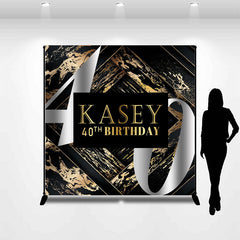 Lofaris Custom Name Black And Gold 40th Birthday Backdrop