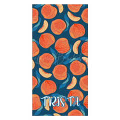 Lofaris Custom Name Blue Peach Fruit Beach Towel For Girls