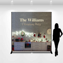 Lofaris Custom Name Brick Wall Cabinet Christmas Backdrop