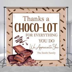 Lofaris Custom Name Chocolates Family thanksgiving Backdrop