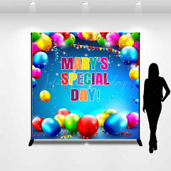 Lofaris Custom Name Colorful Balloons Special Day Backdrop