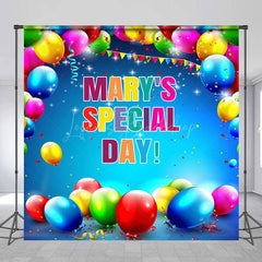 Lofaris Custom Name Colorful Balloons Special Day Backdrop