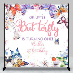 Lofaris Custom Name Colorful Butterfly 1St Birthday Backdrop