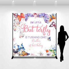 Lofaris Custom Name Colorful Butterfly 1St Birthday Backdrop