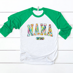 Lofaris Custom Name Colorful Heart Grandma Baseball Shirt