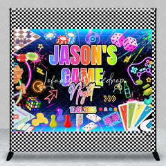 Lofaris Custom Name Colorful Neon Game Night Party Backdrop